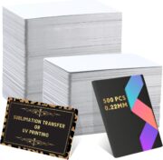 DailyPaperie Elite Aluminum Business Card Blanks – Ultra-Slim White Sublimation Metal Cards, Rounded Safety Corners, High-Gloss Finish for DIY Laser Engraving & UV Printing