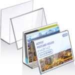 DailyPaperie Professional Acrylic Display Set – 20 Pcs Clear Postcard & Business Card Stands, High-Capacity Angled Design for Retail Counters, Offices & Trade Shows (6 x 4.25 x 4.5 Inch)