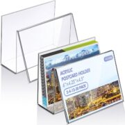 DailyPaperie Professional Acrylic Display Set – 20 Pcs Clear Postcard & Business Card Stands, High-Capacity Angled Design for Retail Counters, Offices & Trade Shows (6 x 4.25 x 4.5 Inch)