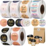 DailyPaperie Signature "Thank You" Business Stickers –  1/1.5 -Inch Gold Foil Elegant Labels, Waterproof & Scratch-Resistant for Professional Packaging