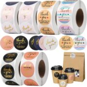 DailyPaperie Signature "Thank You" Business Stickers –  1/1.5 -Inch Gold Foil Elegant Labels, Waterproof & Scratch-Resistant for Professional Packaging