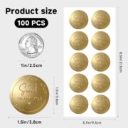 DailyPaperie Premium Embossed Gold/Silver Foil "A Sweet Thank You" Labels – 1.57" Raised Lettering, Boutique Reflective Finish, 750 Pcs Elegant Stickers for Luxury Business Packaging & Special Events - Image 2