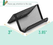 DailyPaperie Industrial Mesh Business Card Stands – 3 Pack Durable Stainless Steel Holders, Sleek Black Finish for Desks, Offices & Retail Displays, Multi-Functional Tech & Stationery Organizer - Image 3