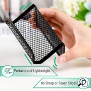 DailyPaperie Industrial Mesh Business Card Stands – 3 Pack Durable Stainless Steel Holders, Sleek Black Finish for Desks, Offices & Retail Displays, Multi-Functional Tech & Stationery Organizer - Image 4