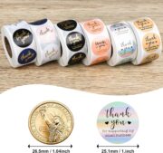 DailyPaperie Signature "Thank You" Business Stickers –  1/1.5 -Inch Gold Foil Elegant Labels, Waterproof & Scratch-Resistant for Professional Packaging - Image 2