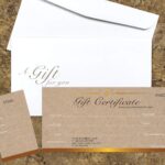 DailyPaperie Elite Custom Gift Certificate Set – 50 Premium 14pt Matte Cards with Envelopes, Detachable Tracking Stubs, Sequential Numbering for Small Business Growth